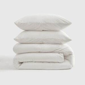 Quince 100% Organic Cotton Percale White Duvet & Shams! King/ Cal King (260)